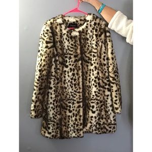 Faux Fur Cheetah Print Jacket